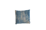 African Indigo throw pillow with sun-faded blue vintage textile and woven texture, 20x20 inches.