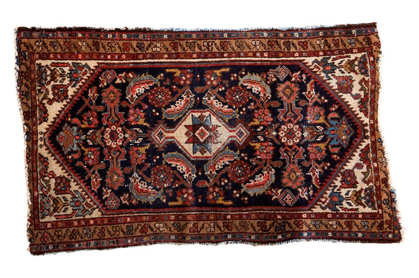 2x4 Vintage Distressed Malayer Rug Runner // ONH Item 2981