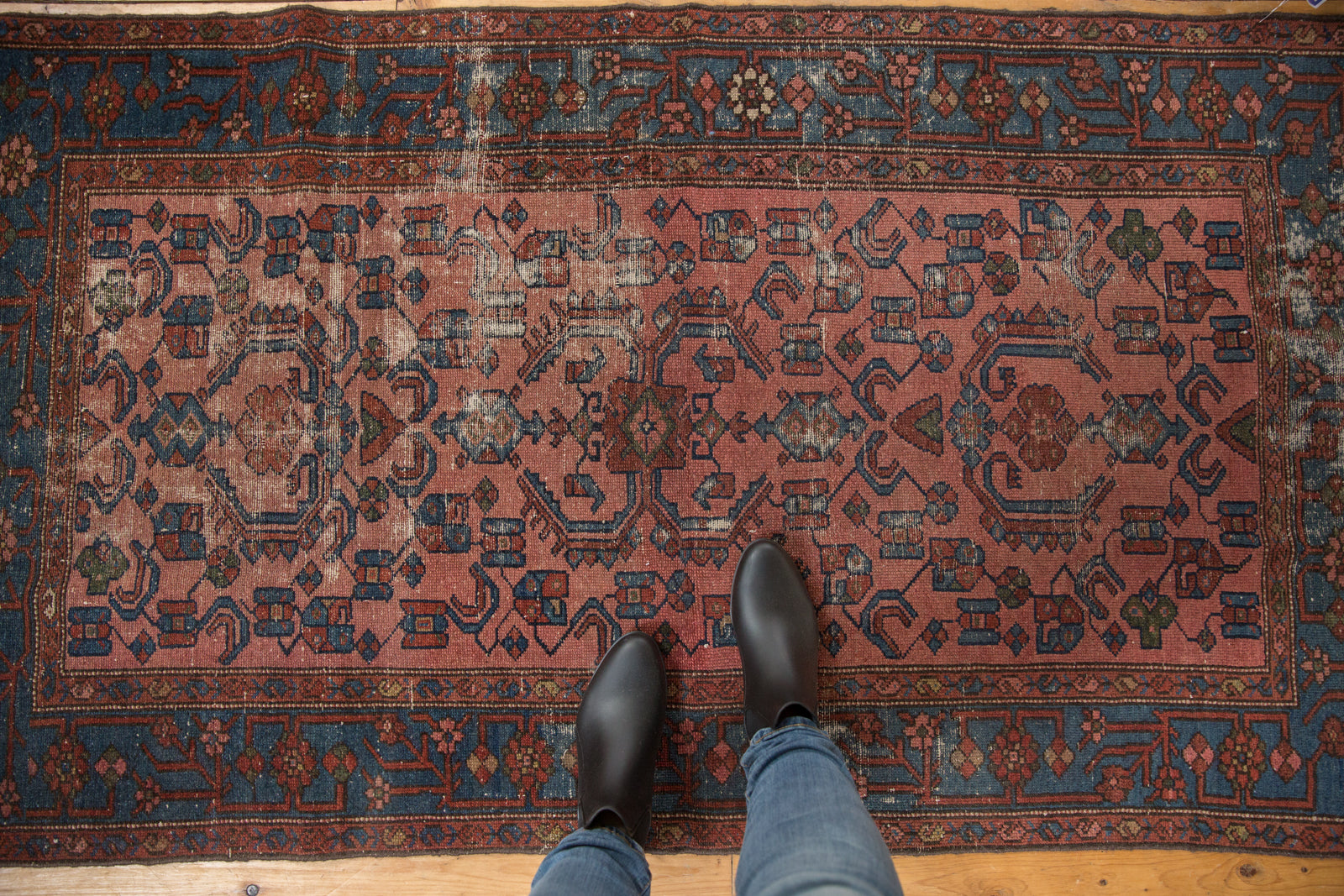  Antique Distressed Malayer Rug / Item 2982 image 2