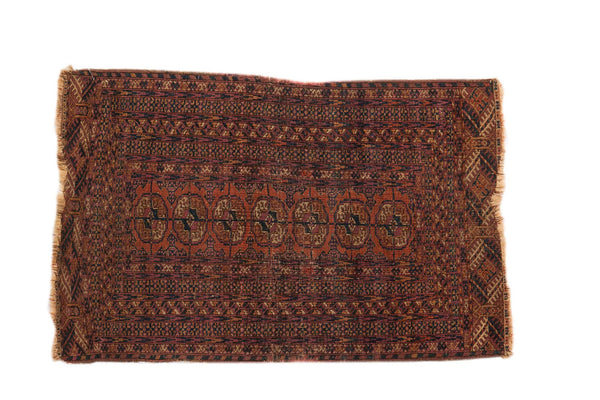 2.5x4 Vintage Distressed Turkmen Rug // ONH Item 2985