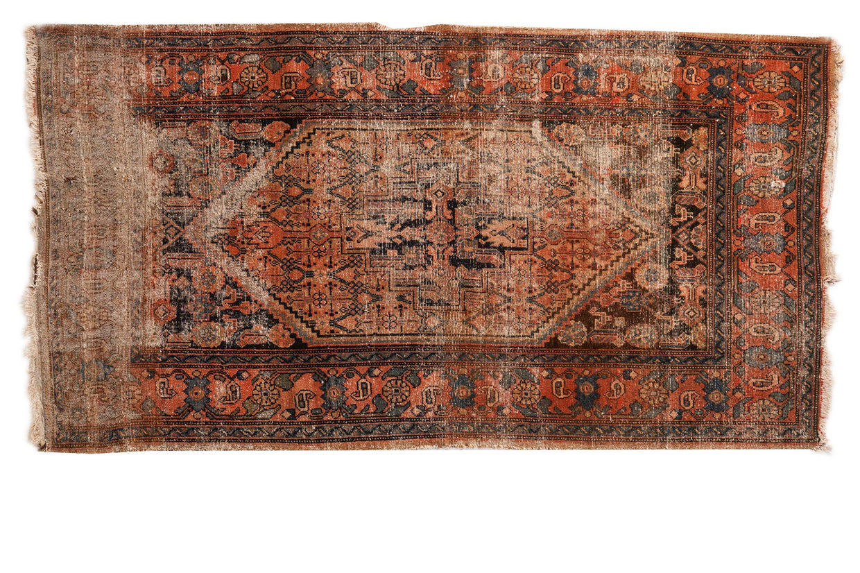 3.5x6 Antique Distressed Malayer Rug // ONH Item 2989