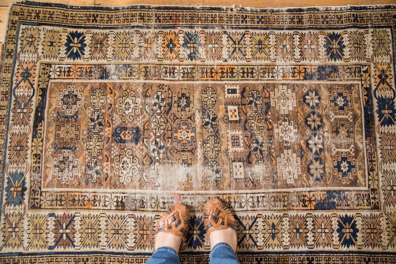 3x4.5 Antique Distressed Caucasian Rug // ONH Item 2991 Image 1