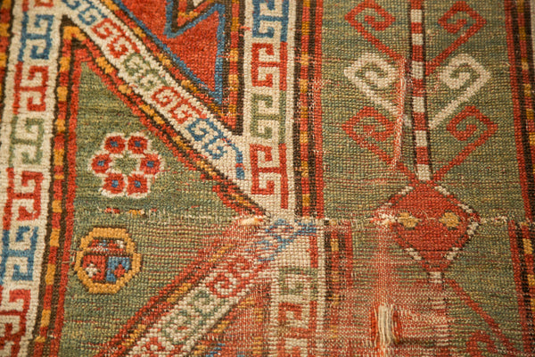 4.5x5.5 Antique Distressed Sewan Kazak Square Rug // ONH Item 2992 Image 6