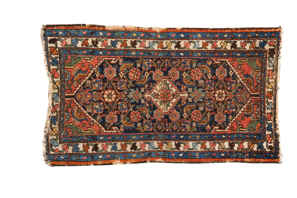 2x4 Vintage Distressed Hamadan Rug Runner // ONH Item 2993