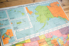 Vintage America Pull Down Map // ONH Item 2995 Image 6