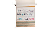 Stacked vintage school charts displaying titles like 'Freedom of Enterprise' and 'Symbols of Freedom'.