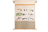 Lower half of vintage democracy chart with stacked rolled lesson titles.