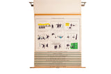 Mid-century 'How Communists Gain Control' chart and stacked vintage democracy school posters.