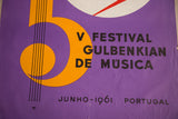 Vibrant purple vintage music poster detail with orange 5 graphic and festival text.