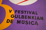 Gulbenkian Festival music poster text against a vibrant purple background.