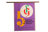 Vibrant purple Mid Century Music Poster with orange 5 and 1961 festival design.