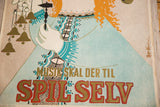 Bjorn Wiinblad's 1951 signature and red, gold text on the modernist music poster.