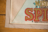 Vintage modernist poster bottom left corner, showing Kobenhavn text on linen backing.