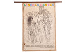 Vintage Lincoln Center poster by Ben Shahn, abstract black art, colorful title, creased linen-mounted.