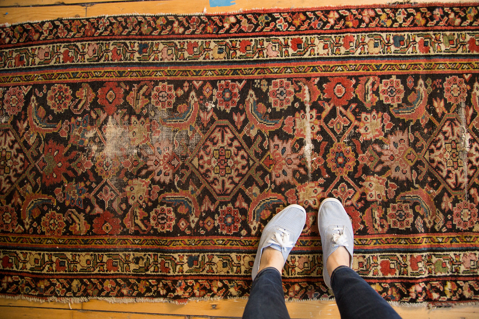 3x13 Antique Distressed Northwest Persian Rug Runner // ONH Item 3017 Image 1