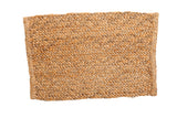 Hand braided gold entrance mat with natural hemp and jute fibers, 2' x 3'4