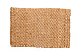 Gold hand braided entrance mat with tightly woven natural fiber texture, 2' x 3'2