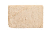 Plush hand-woven Moroccan shag bath mat in soft cream, 2x3 feet.