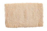 Plush hand woven Moroccan shag bath mat in natural cream, 1'11