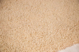 Soft, plush ivory shag texture of the Moroccan bath mat.