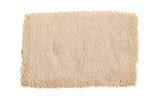 Hand woven new Moroccan shag bath mat with plush light beige pile, 2x3.