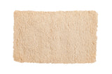 Rectangular neutral beige Moroccan shag bath mat with plush hand woven texture, 2' x 3'1