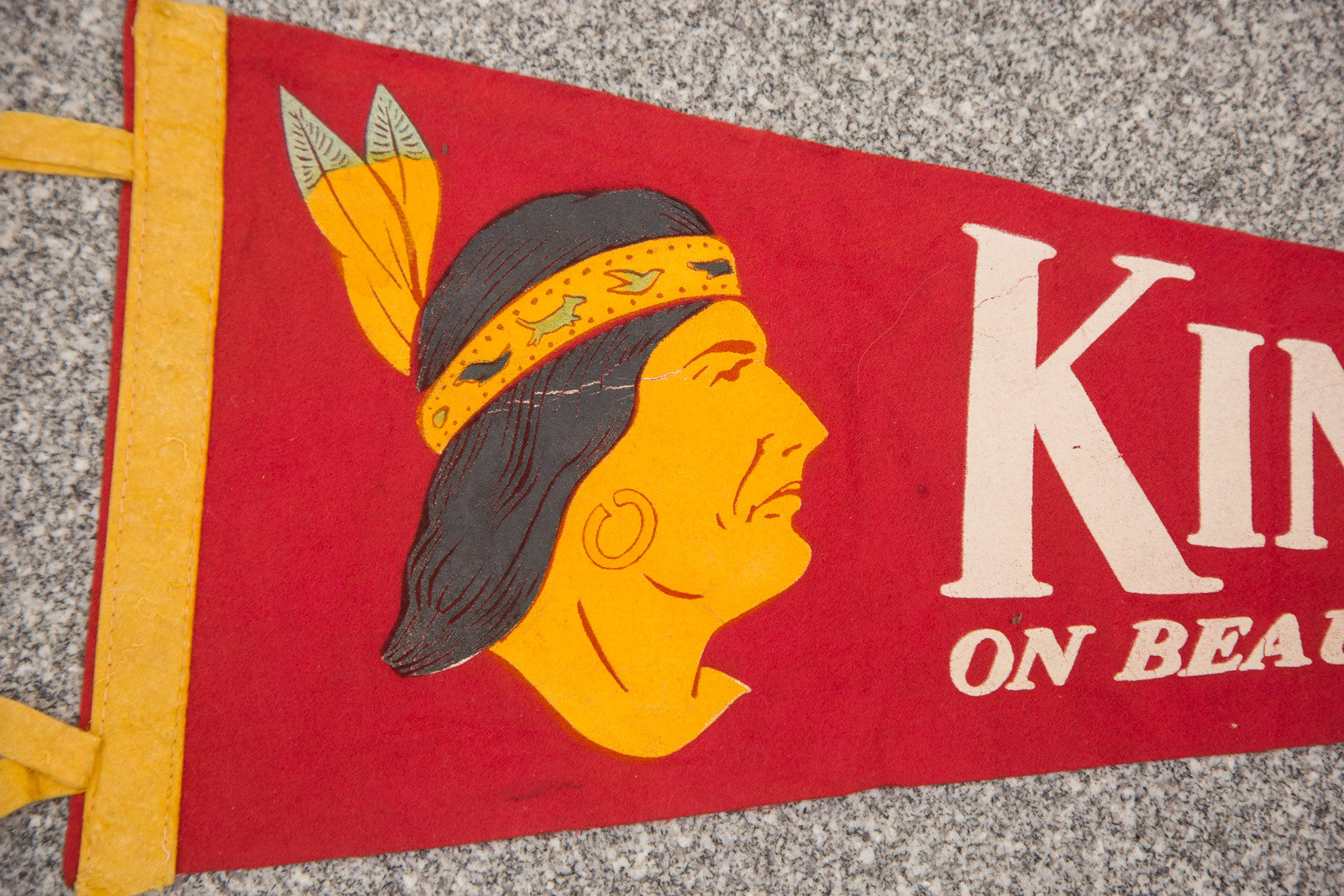 King Philip Beach Lake Pearl Felt Flag // ONH Item 3068 Image 1