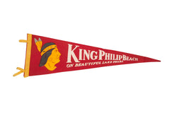 King Philip Beach Lake Pearl Felt Flag // ONH Item 3068