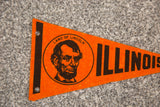 Vintage orange felt pennant with Abraham Lincoln, 