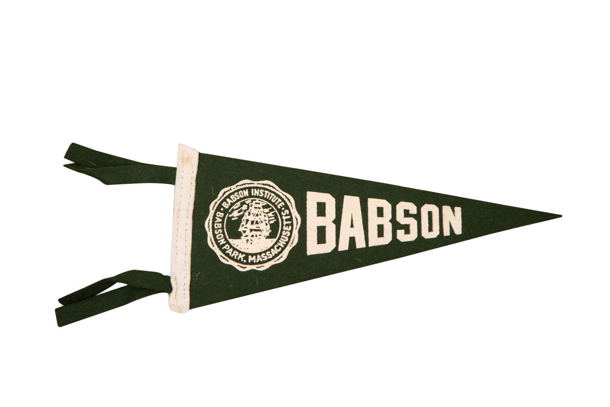 Massachusetts Babson Institute Felt Flag // ONH Item 3087