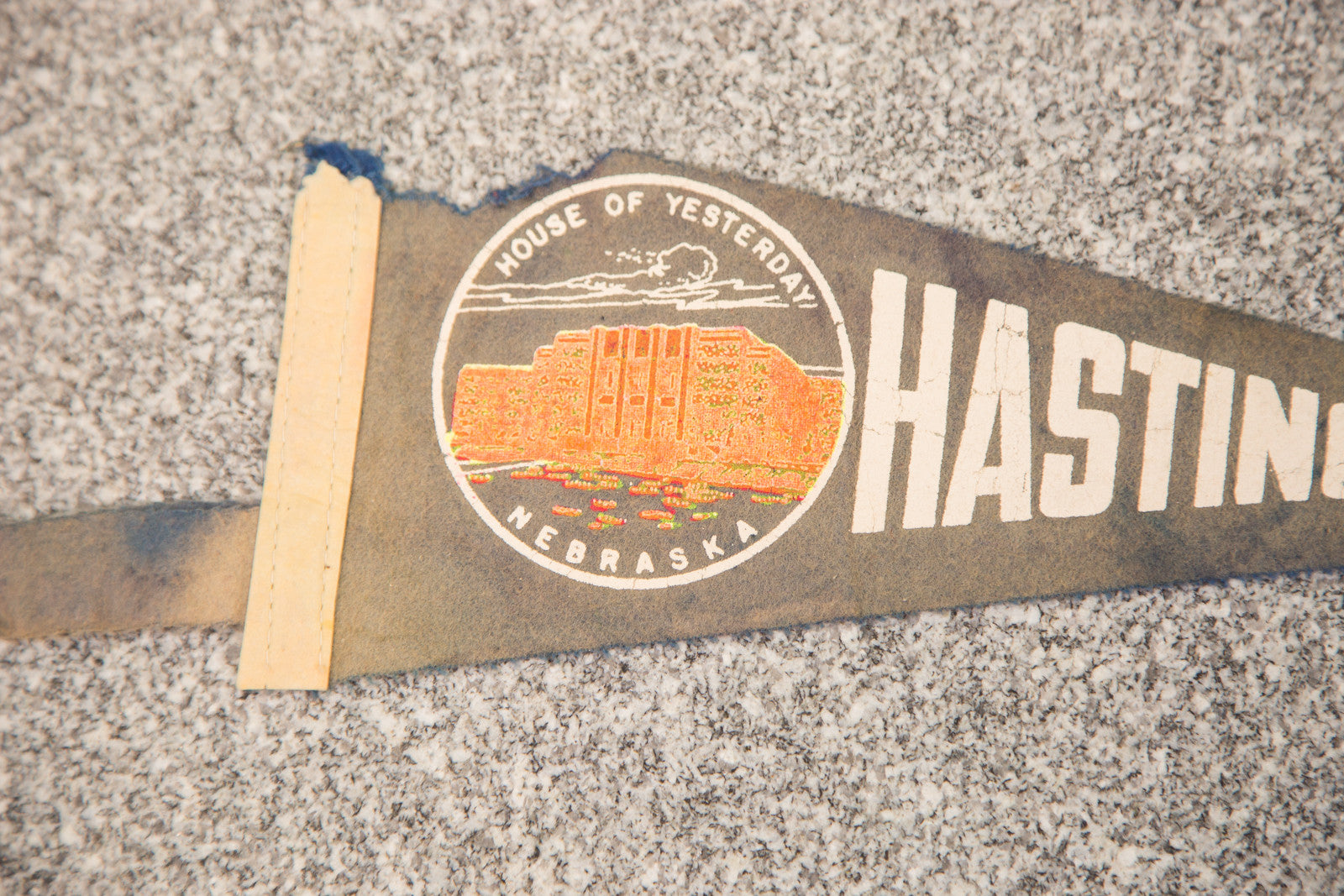 Nebraska House of Yesterday Felt Flag // ONH Item 3091 Image 1