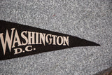 Vintage 1947 Washington DC felt flag, white 'GTON D.C.' lettering on black.