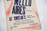 Blue typography and red stippled graphics on a mid-century polka dance club poster.