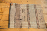 Hand woven Scandinavian rag rug with varied antique ivory stripes and light interior tatter.