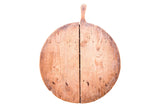 Vintage Wooden Pizza Board lower section, displaying hand-hewn nails and aged patina.