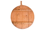 Large Vintage Wooden Pizza Serving Board with hand hewn nails and rustic patina.