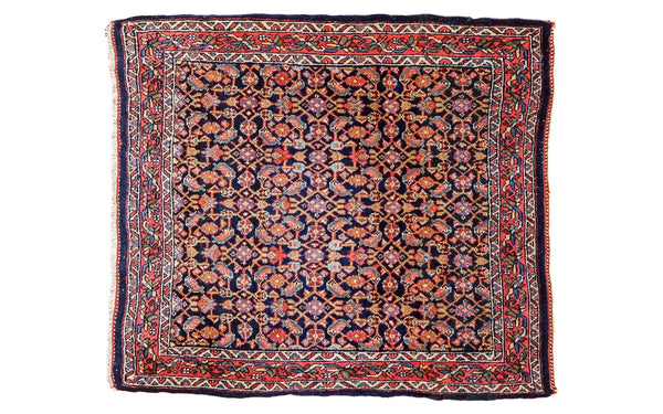 2.5x2.5 Vintage Bijar Square Rug // ONH Item 3176