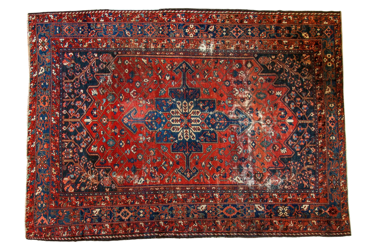 Vintage Distressed Bakhtiari Carpet
