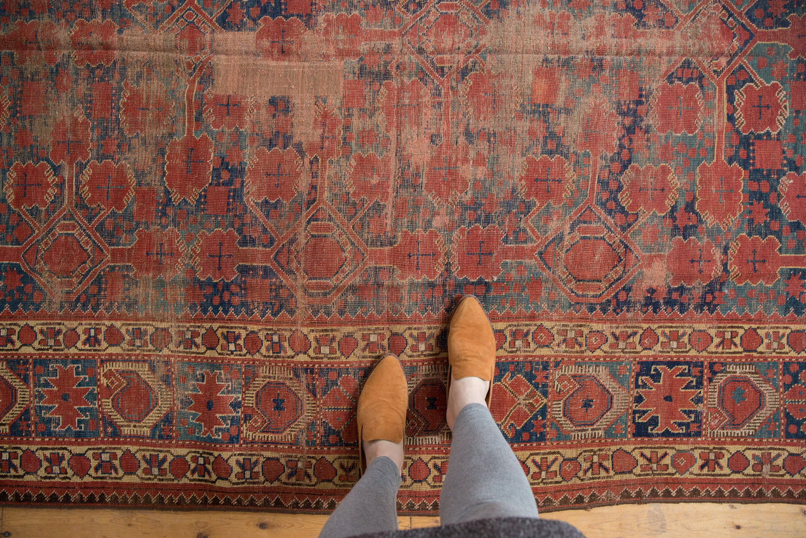 6.5x13 Antique Distressed Beshir Gallery Rug Runner // ONH Item 3209 Image 1