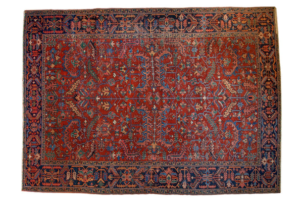Vintage Distressed Heriz Carpet