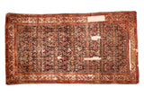 Collector antique Fereghan carpet, allover Herati on dark indigo, rich hues, with storied wear.