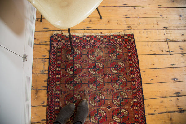 Vintage Distressed Turkmen Square Rug