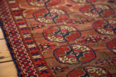 Vintage Distressed Turkmen Square Rug