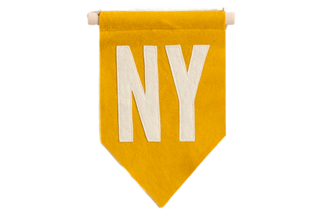 NY Felt Flag Mustard Yellow // ONH Item 3223