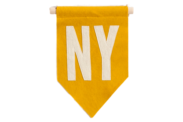 NY Felt Flag Mustard Yellow // ONH Item 3223