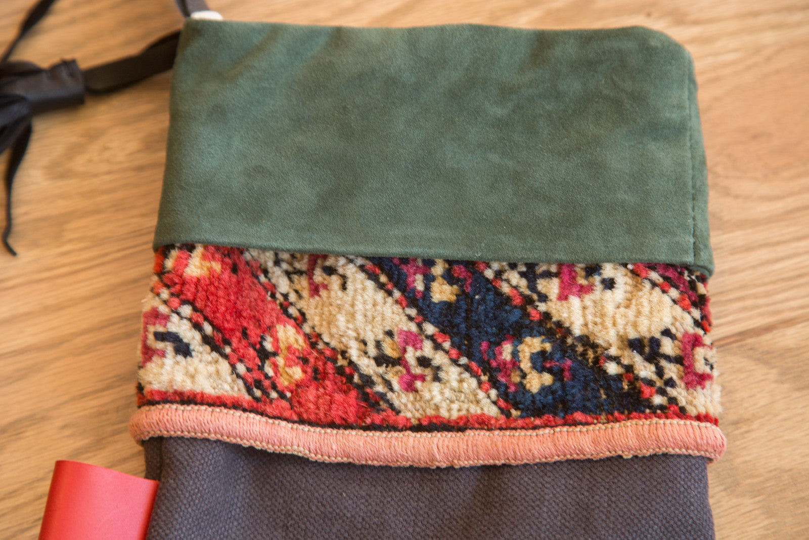 Rug Fragment Stocking Green // ONH Item 3257 Image 1