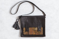 Antique Caucasian Rug Fragment Messenger Bag // ONH Item 3269