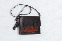 Antique Kurdish Rug Fragment Messenger Bag // ONH Item 3270