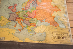 Large pulldown hanging map of the European Continent