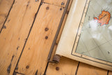 Vintage pull-down map showing rolled edge, bottom dowel, and edge discoloration.